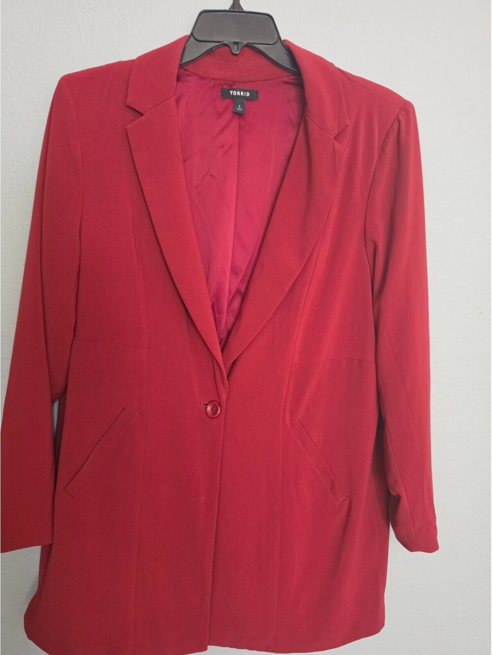 Torrid Red Single Button Blazer Jacket Size 1